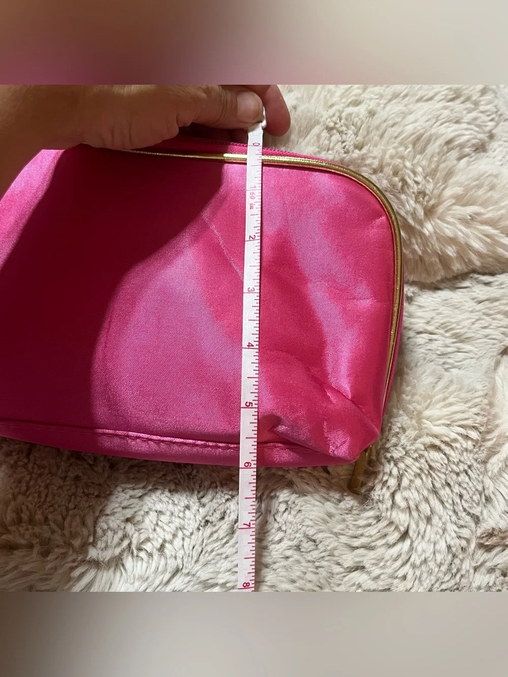Pink Satin Travel Cosmetic Pouch - Unbranded 02-15